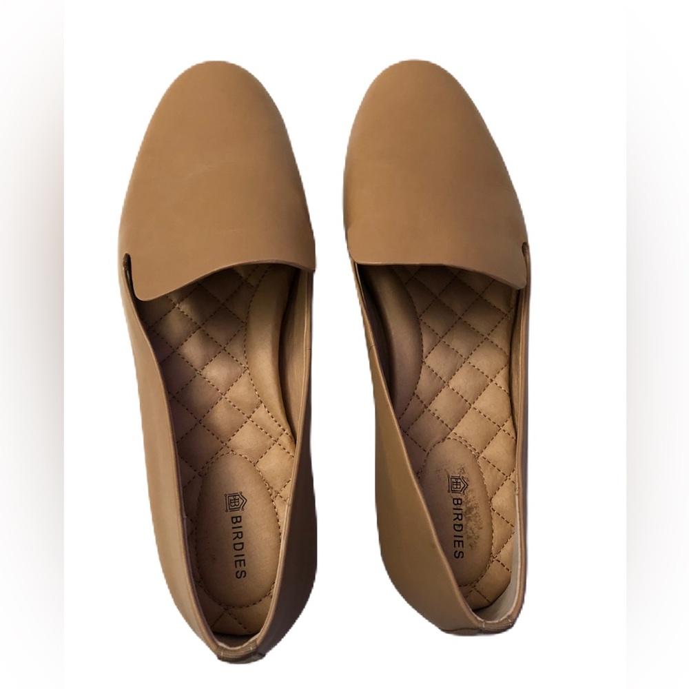 Birdies Tan Sterling Taupe Leather Loafers Size 9